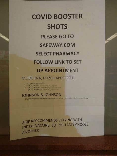  Yes, we offer Walk-In Flu vaccinations at Safeway Pharmacy. You're welcome to drop by and receive your flu vaccine without requiring an appointment. Furthermore, we offer the chance for those eligible to receive the COVID-19 booster shot. Your well-being is of great importance to us, and we're dedicated to assisting you in staying healthy. 